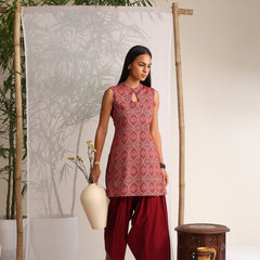 Khushal K Women Cotton kurti With Farshi Salwar - Maroon