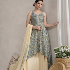 Khushal K Floral Printed A-Line Kurta set