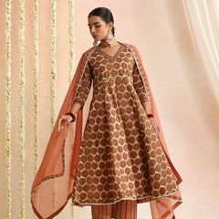 Women Ethnic Motifs Printed Cotton A-Line Kurta with Palazzos & Dupatta