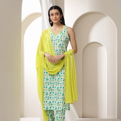 Khushal K Women Floral Printed Regular Pure Cotton Kurta set