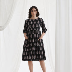 Women Floral Print Fit & Flare Mini Dress