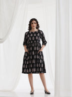 Women Floral Print Fit & Flare Mini Dress