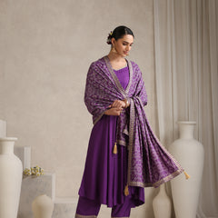 Khushal K Women Purple Anarkali Zari Kurta set