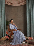 Floral Printed Pure Cotton A-Line Kurta With Palazzos And Dupatta