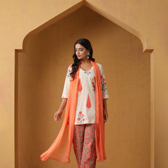 Khushal K Women Floral Printed Regular Pure Cotton Kurta set