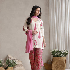 Khushal K Women Ethnic Motifs Printed Regular Pure Cotton Kurta set