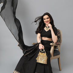Bandhani Printed Gotta Patti Ready to Wear Lehenga & Blouse With Dupatta