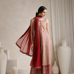 Women Floral Printed Regular Pure Cotton Kurta with Palazzos & With Dupatta