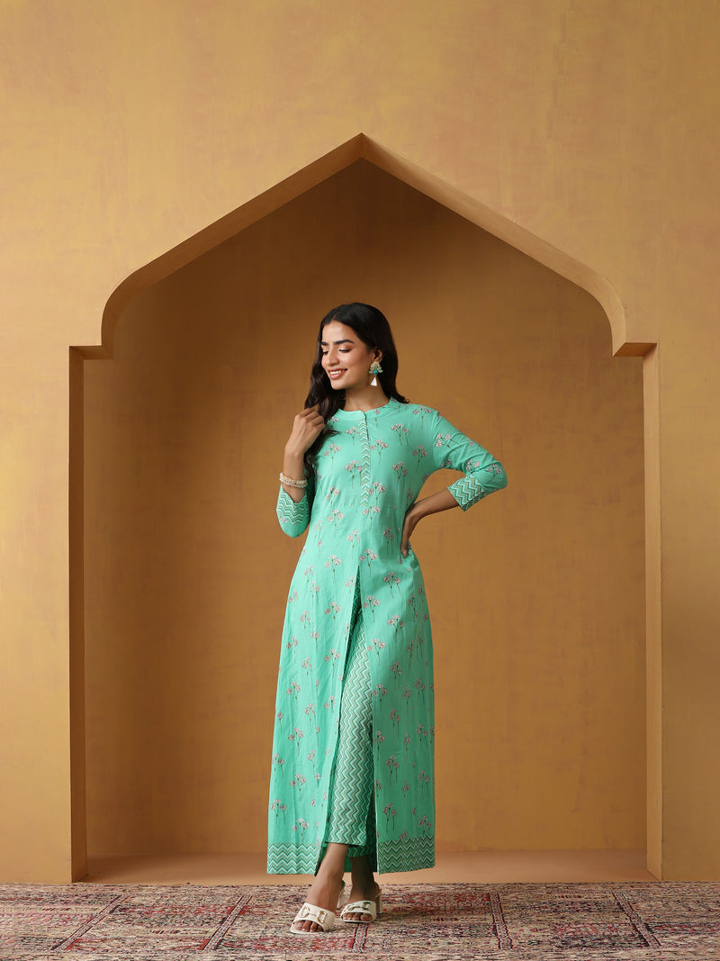 Khushal K Women Ethnic Motifs Printed Cotton Kurta set