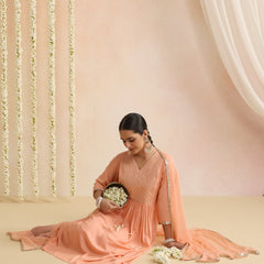 Women Ethnic Motifs Embroidered Empire Sequinned Kurta with Trousers & With Dupatta