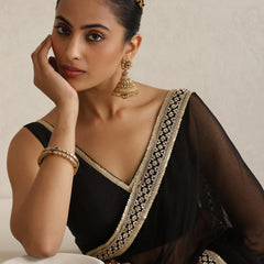 Embellished Zari Poly Chiffon Fashion Saree'