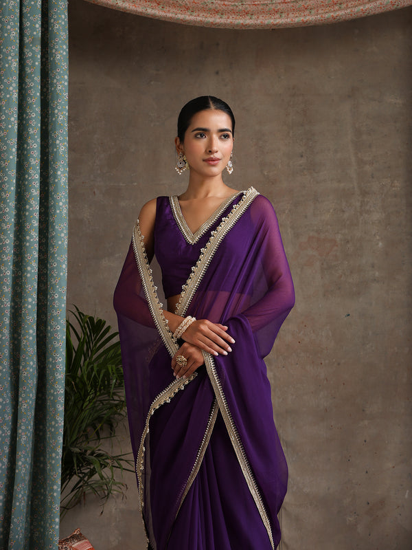 Poly Chiffon Fashion Saree