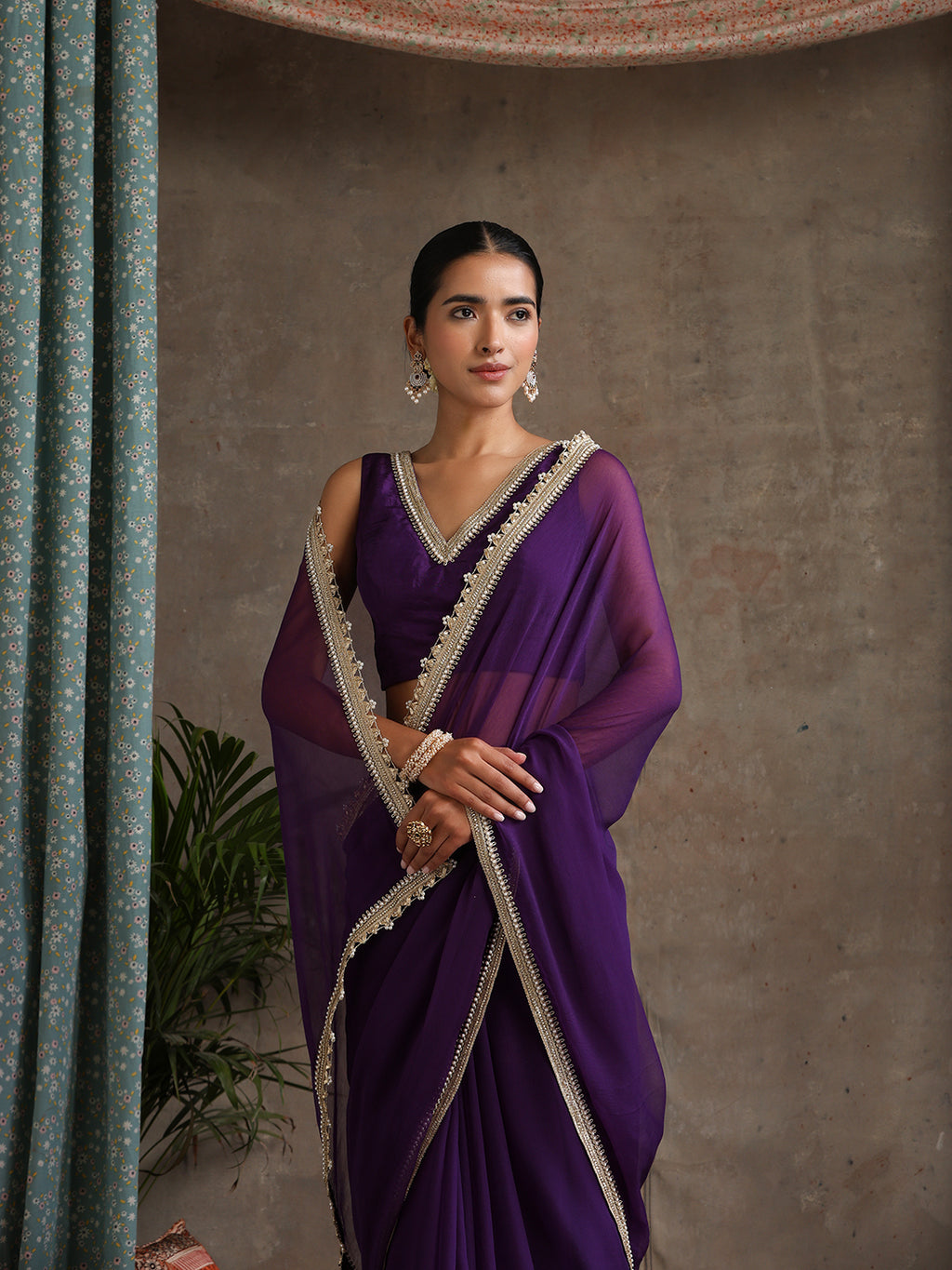 Poly Chiffon Fashion Saree