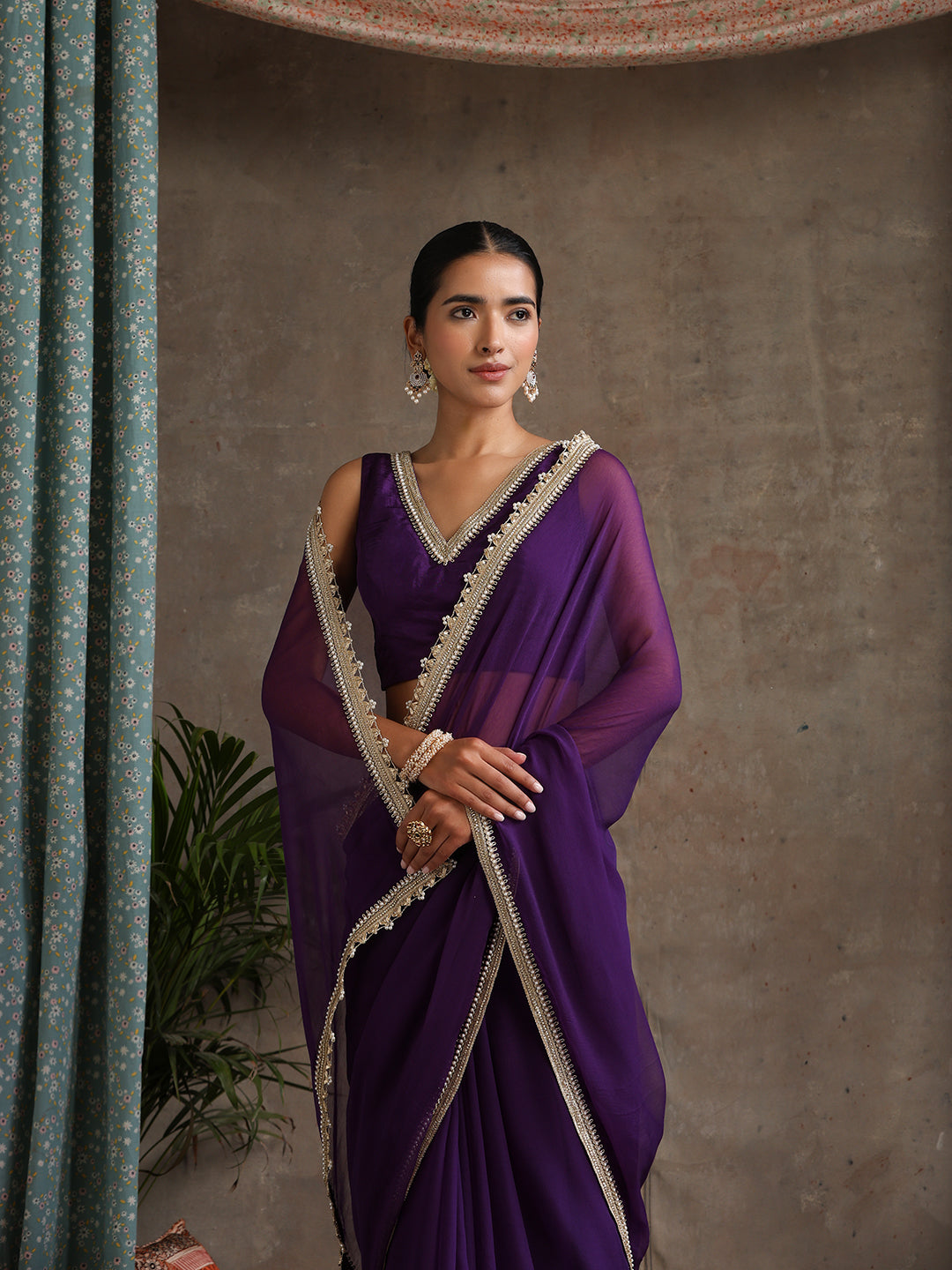 Poly Chiffon Fashion Saree