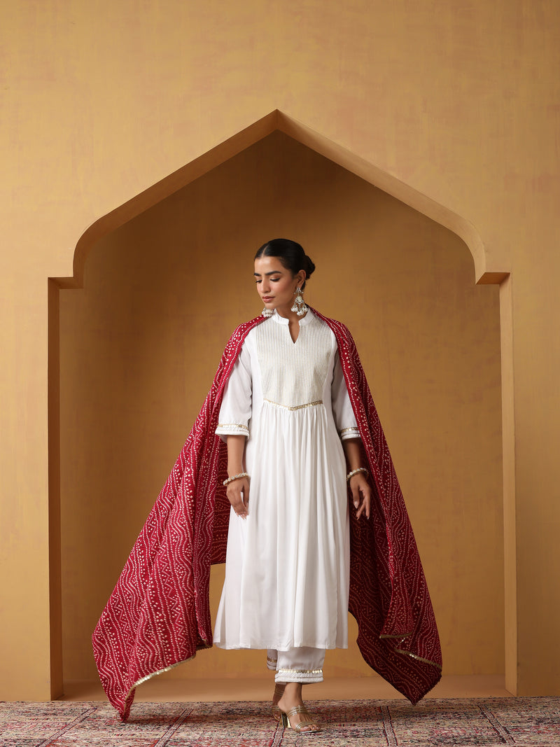 Khushal K Women Ethnic Motifs Embroidered Regular Kurta set