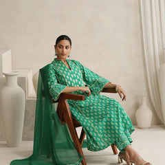 Women Floral Printed Regular Pure Cotton Kurta with Palazzos & With Dupatta