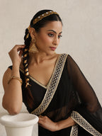 Embellished Zari Poly Chiffon Fashion Saree'