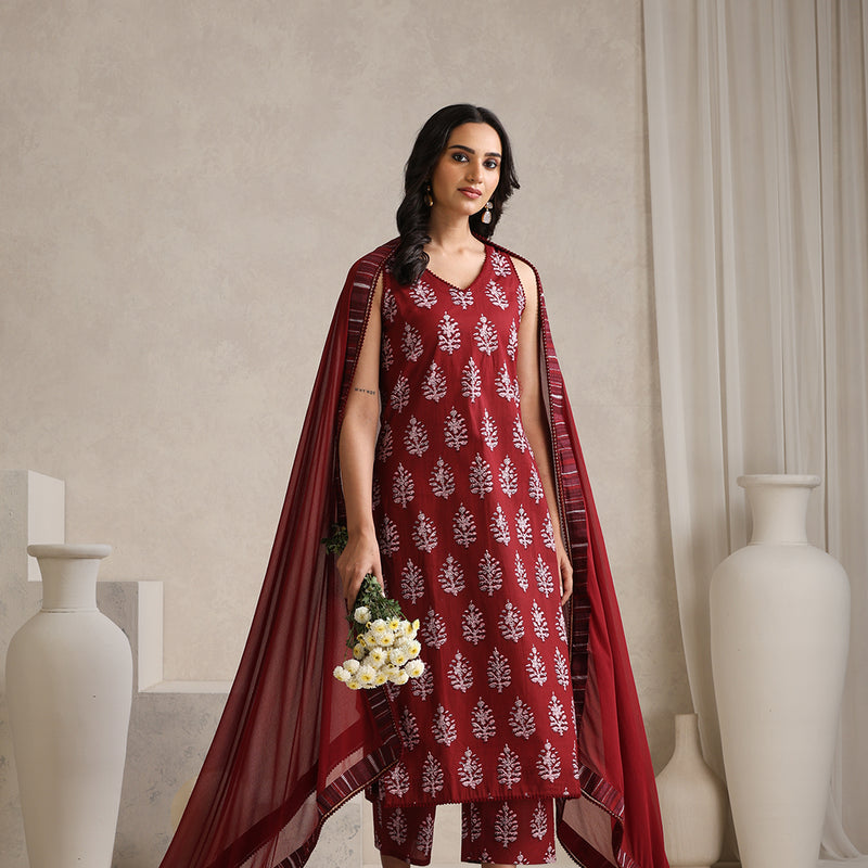 Women Printed Cotton Kurta Sets - Khushal K - Image 8