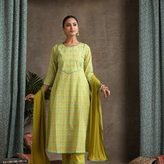 Khushal K Women Printed Regular Pure Cotton Kurta set