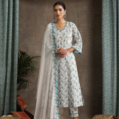 Khushal K Floral Printed A-Line Kurta set