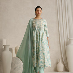 Khushal K Women Floral Printed  Thread Work Kurta set