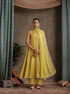 Anarkali Kurta With Palazzos And Dupatta