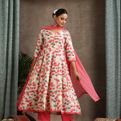 Women Floral Printed Kurta with Palazzos & Dupatta