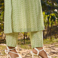 Khushal K Women Printed Regular Pure Cotton green Kurta & Palazzo With Dupatta