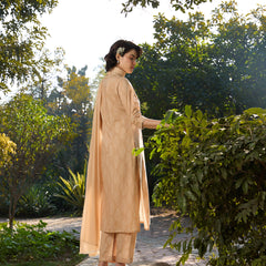 Khushal K Women Printed Regular Pure Cotton brown Kurta & Palazzo With Dupatta
