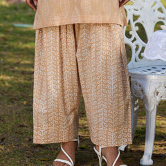 Khushal K Women Printed Regular Pure Cotton brown Kurta & Farsi Salwar With Dupatta