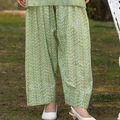 Khushal K Women Printed Regular Pure Cotton green Kurta & Farsi Salwar With Dupatta