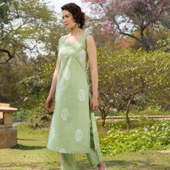 Khushal K Women Printed Regular Pure Cotton green Kurta & Palazzo With Dupatta