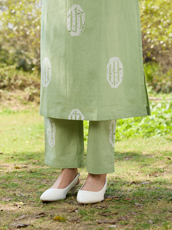 Khushal K Women Printed Regular Pure Cotton green Kurta & Palazzo With Dupatta
