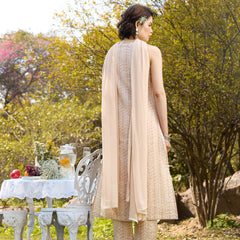 Khushal K Women Printed Regular Pure Cotton brown Kurta & Palazzo With Dupatta