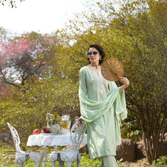Khushal K Women Printed Regular Pure Cotton green Kurta & Palazzo With Dupatta