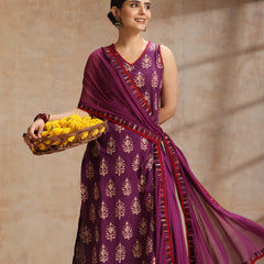 Women Ethnic Motifs Printed Regular Pure Cotton Kurta with Trousers & Dupatta