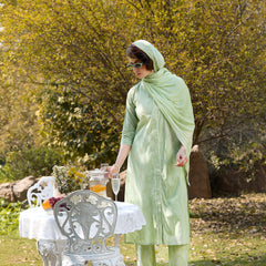 Khushal K Women Printed Regular Pure Cotton green Kurta & Palazzo With Dupatta