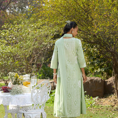 Khushal K Women Printed Regular Pure Cotton green Kurta & Palazzo With Dupatta