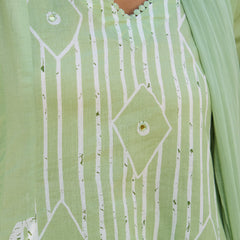 Khushal K Women Printed Regular Pure Cotton green Kurta & Palazzo With Dupatta