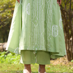 Khushal K Women Printed Regular Pure Cotton green Kurta & Palazzo With Dupatta