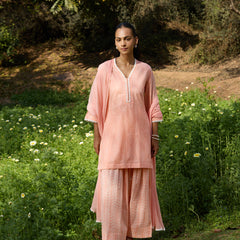 Khushal K Women Printed Regular Pure Cotton peach Kurta & Farsi Salwar With Dupatta
