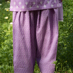 Khushal K Women Printed Regular Pure Cotton purple Kurta & Palazzo With Dupatta
