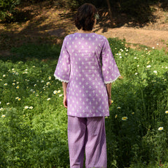 Khushal K Women Printed Regular Pure Cotton purple Kurta & Palazzo With Dupatta