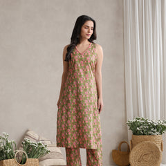 Women Floral Printed Regular Pure Cotton Kurta with Palazzos