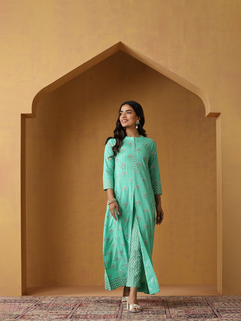 Khushal K Women Ethnic Motifs Printed Cotton Kurta set