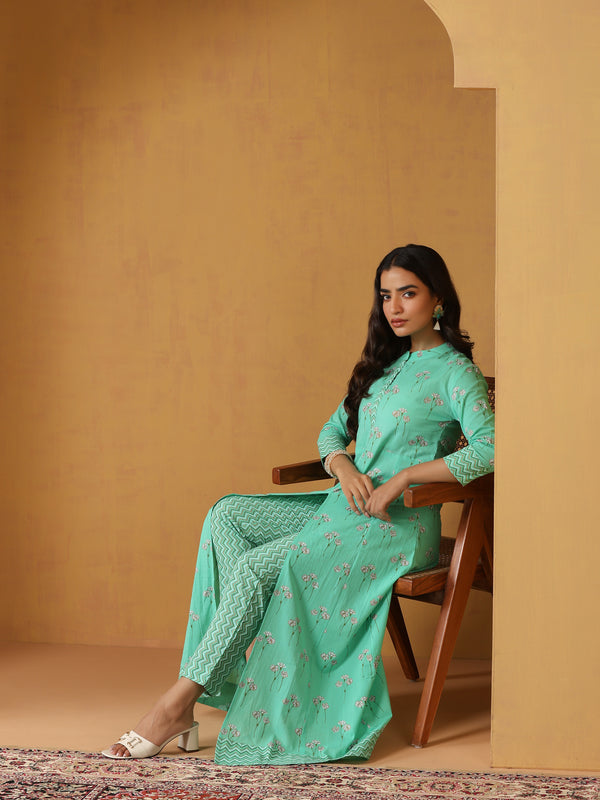 Khushal K Women Ethnic Motifs Printed Cotton Kurta set