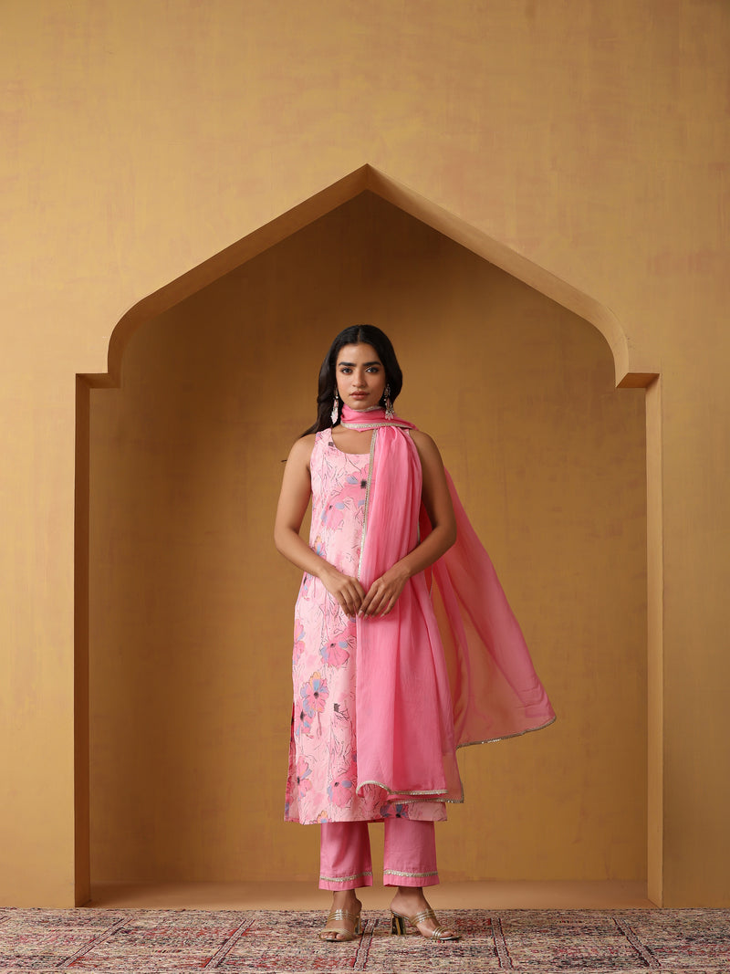 Khushal K Women Floral Printed Regular Kurta set