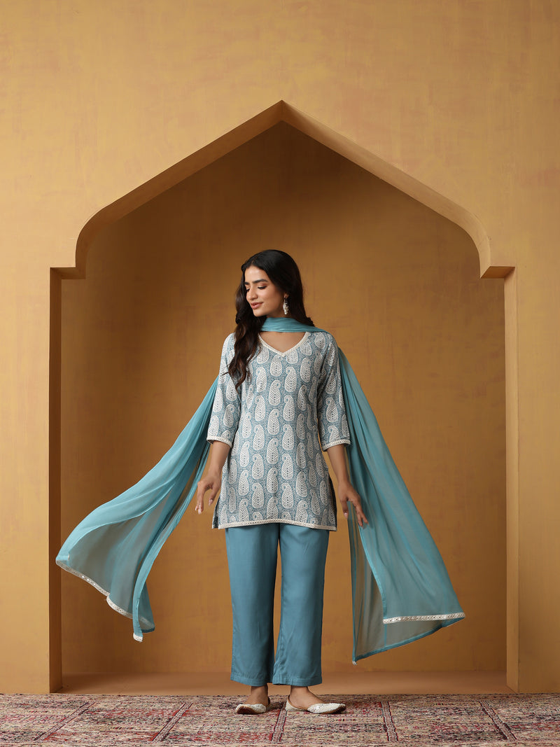 Khushal K Women Paisley Printed Regular Kurta set