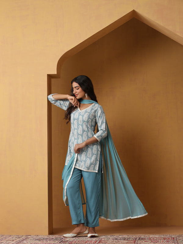 Khushal K Women Paisley Printed Regular Kurta set