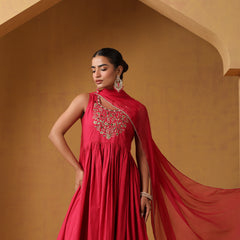 Khushal K Women Ethnic Motifs Embroidered Thread Work Kurta set